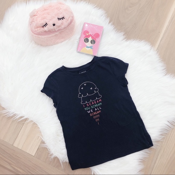 Gap girls ice cream t shirt navy blue size 6/7 - Picture 1 of 5